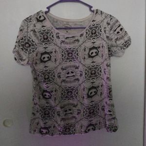 White jack skellington cropped top